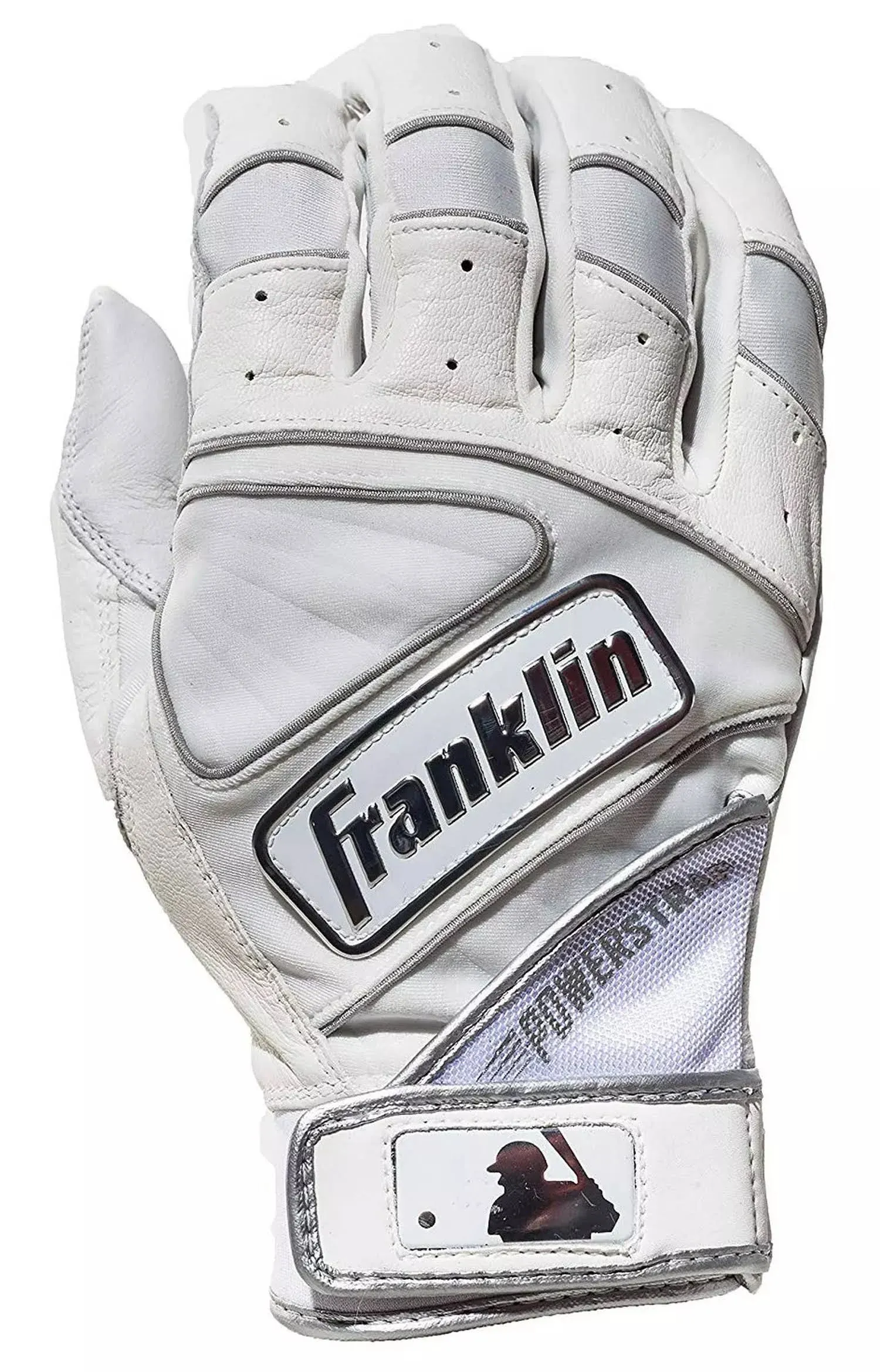 Franklin Chrome Powerstrap Adult Batting Gloves - Black