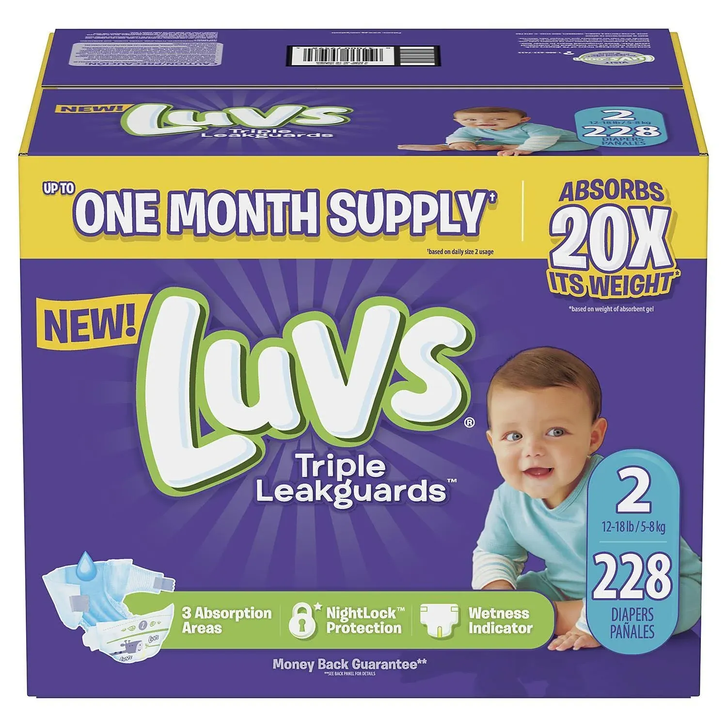 Luvs with Ultra Leak Guards Diapers, Size 2, 40 Count