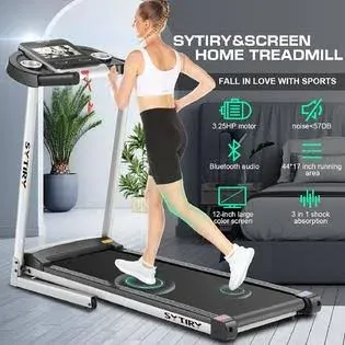 SYTIRY Treadmills for Home with TV Screen and WiFi,Smart Folding Treadmill Machine,3D Virtual Sports Scene,HiFi Speakers,Popular APP for Social Networking, Video, and Search,Walking Treadmill