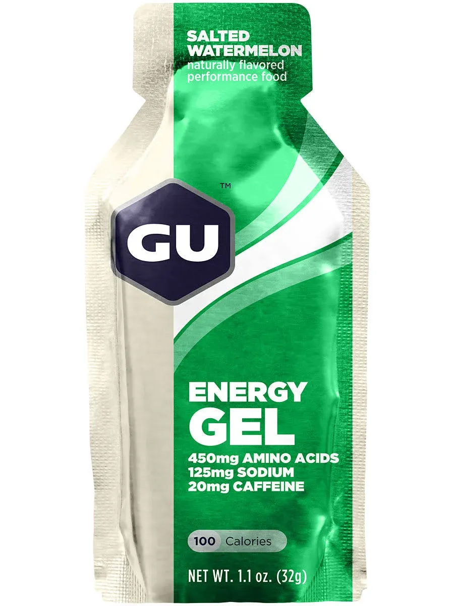 GU Energy Original Sports Nutrition Energy Gel, 24-Count, Salted Watermelon