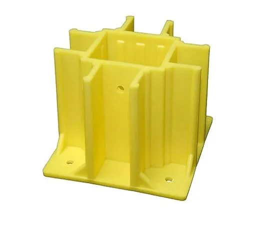 SB024-B Yellow OSHA Compliant Guardrail Base w/Toeboard Slots (24 Ct.)