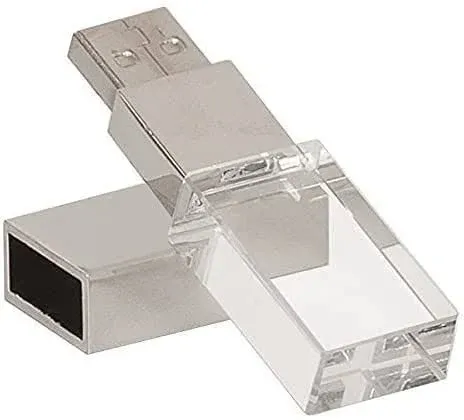 HONGPAS New Crystal Transparent Rectangle Genuine USB Flash Drive 3.0 LED ...