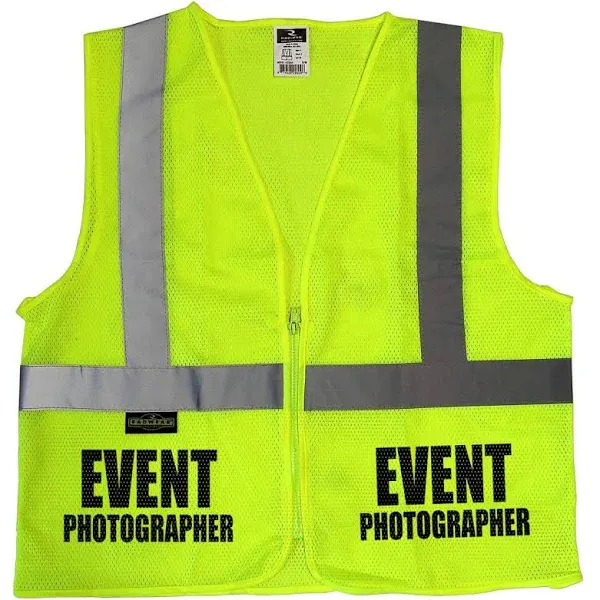 Qraphic Tee Photographer Safety Vest, Event Photographer High Visibility Vest ...