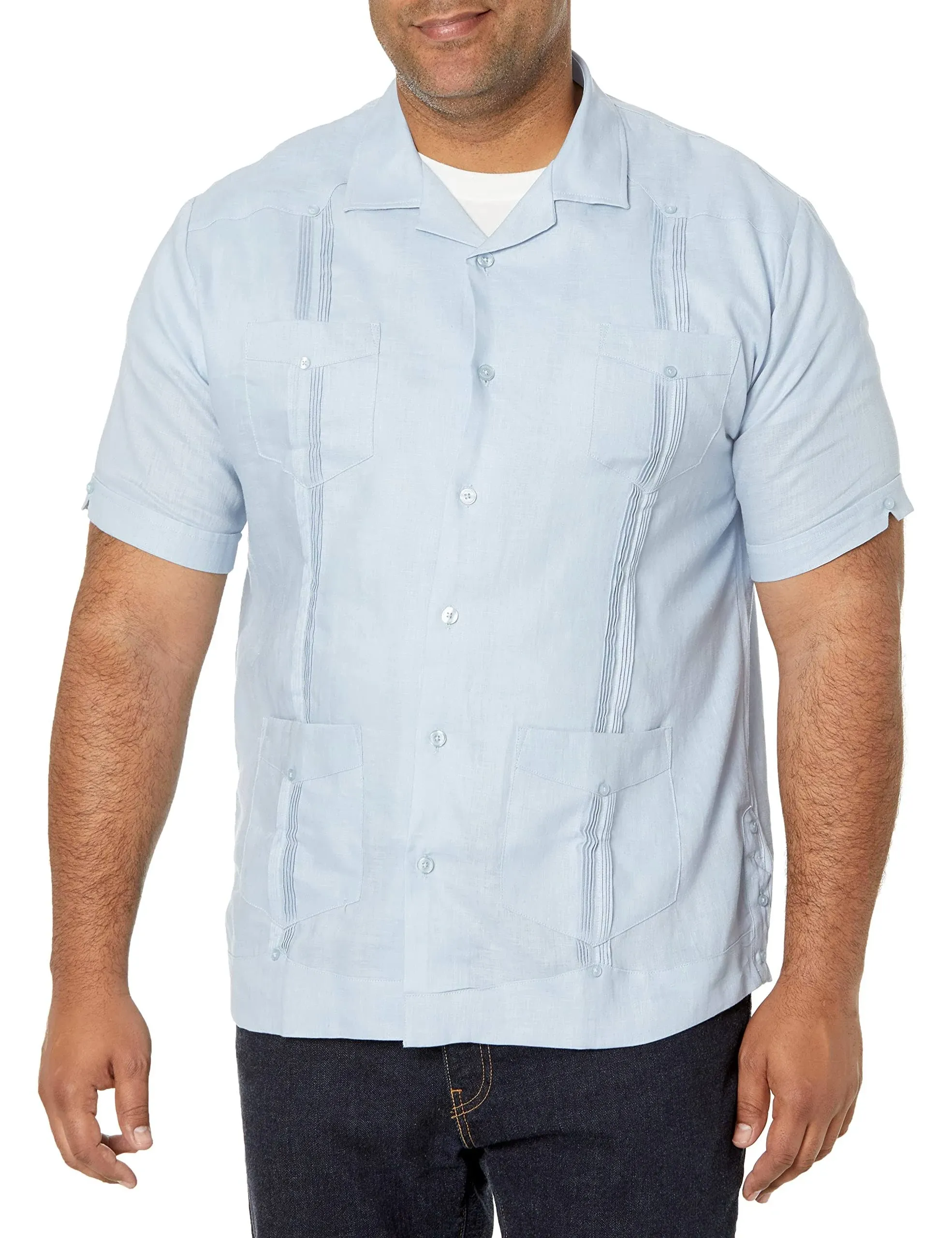 Cubavera Men's Short Sleeve 100% Linen Guayabera