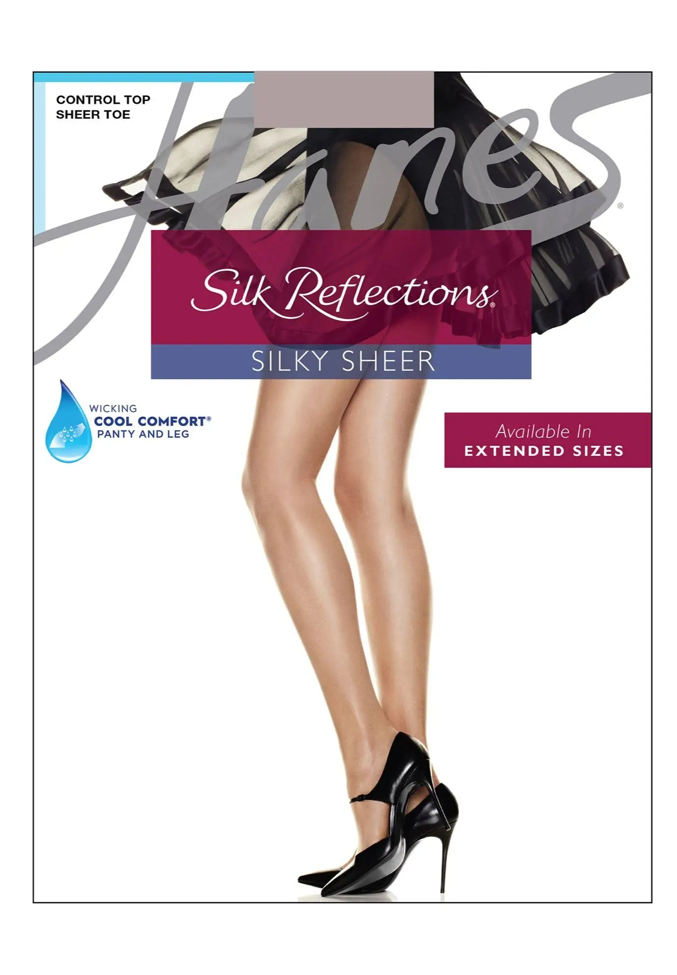 Hanes Women's Silk Reflections Control Top Sheer Pantyhose