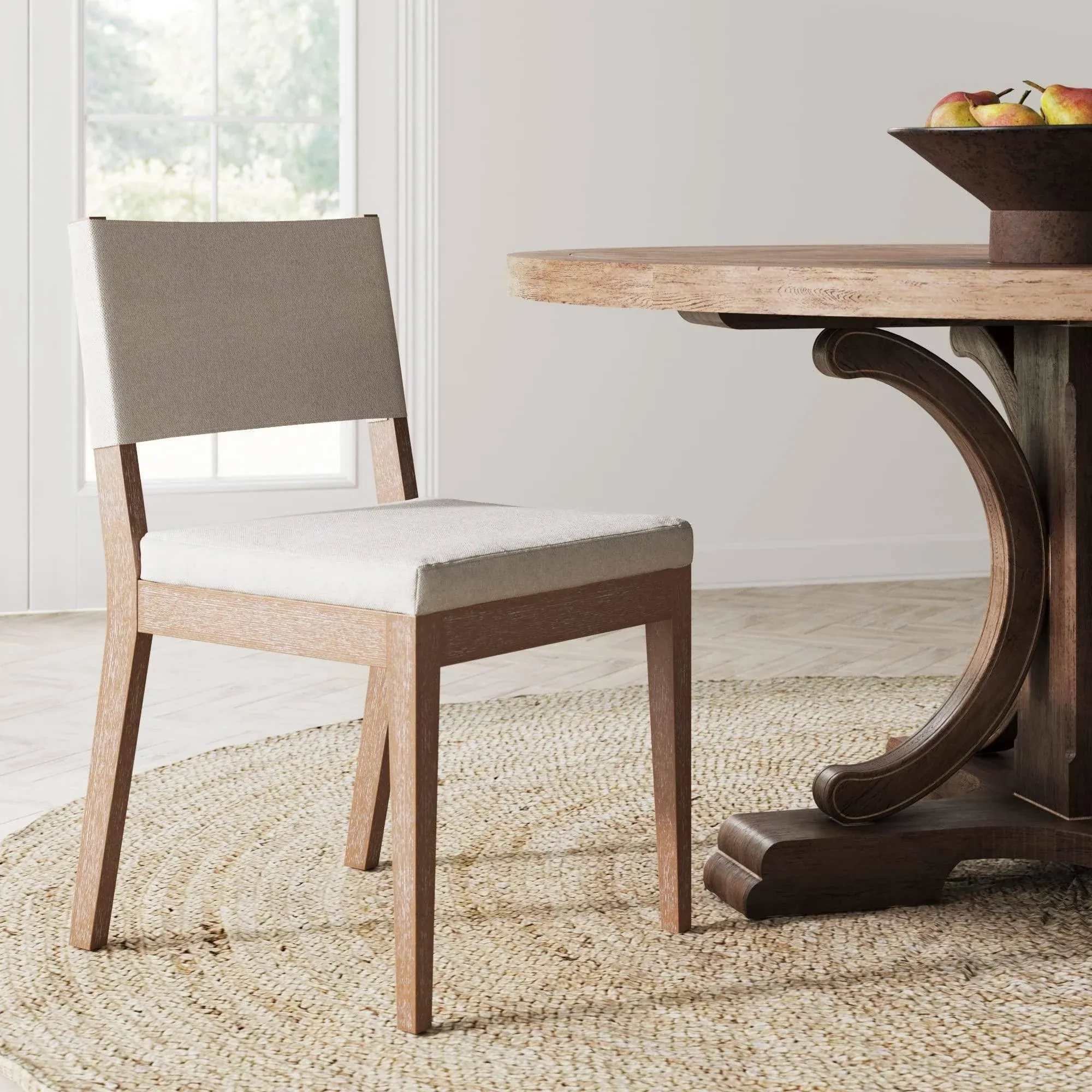 Nathan James Linus Modern Upholstered Dining Chair Solid Rubberwood Legs