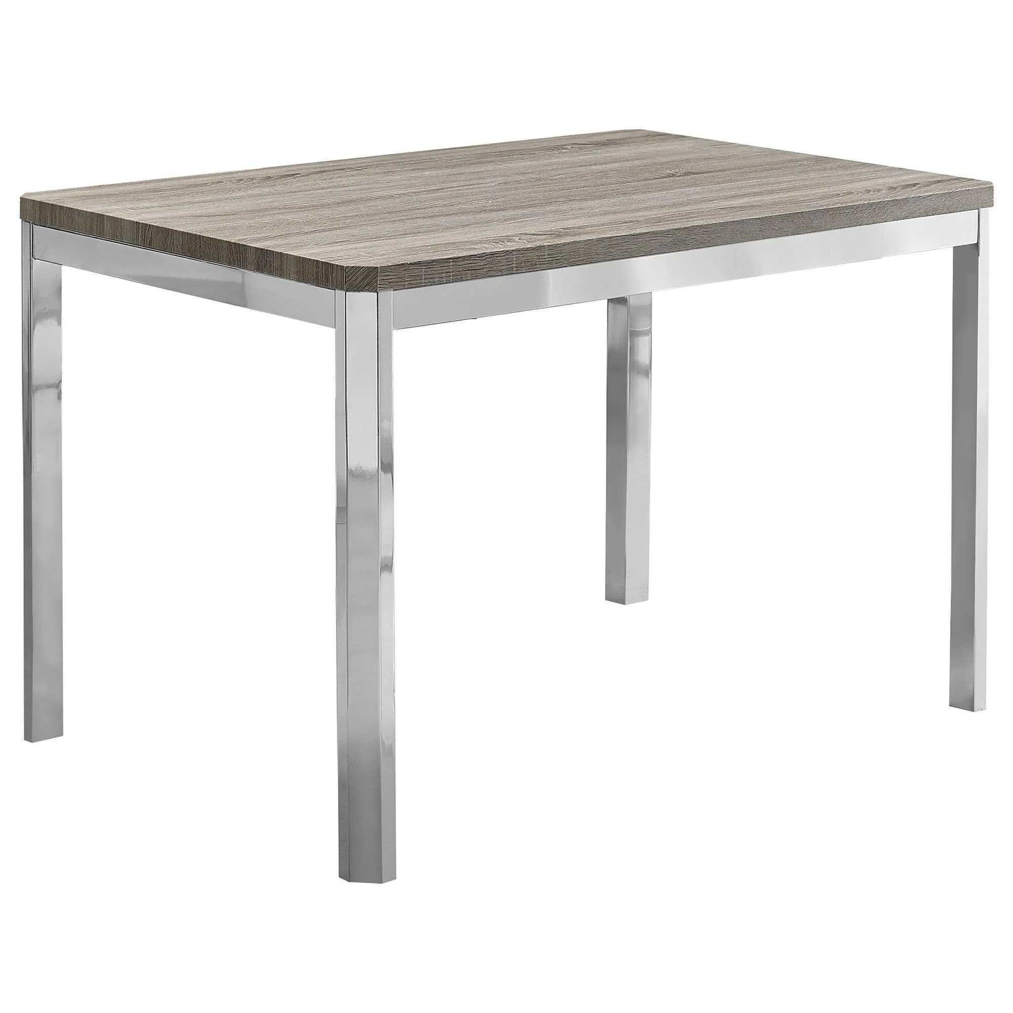 Monarch Dining Table in Dark Taupe and Chrome