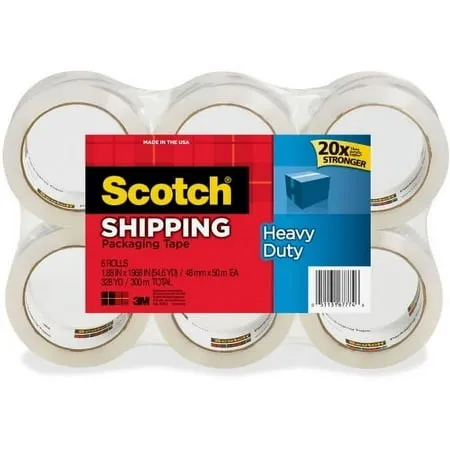 Scotch® Heavy-Duty Shipping Packing Tape, 1-7/8" x 54.6 Yd., Pack Of 18 Rolls