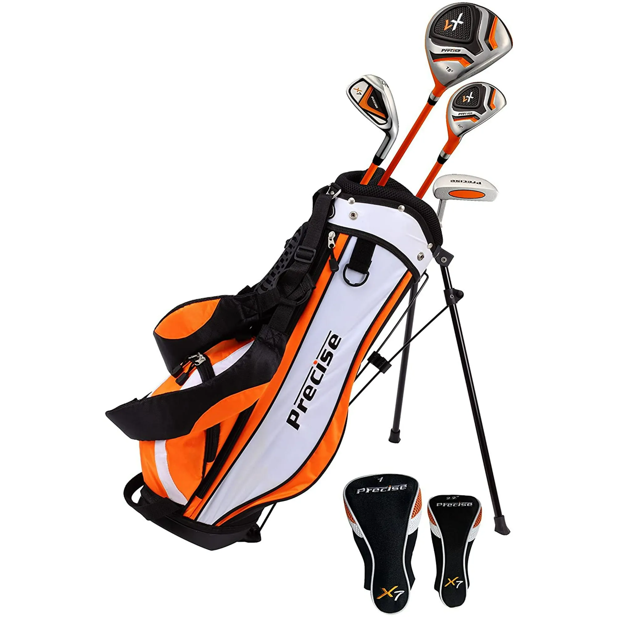 PreciseGolf Co. Precise X7 Junior Complete Golf Club Set for Children Kids Orange Ages 3-5 Right Hand