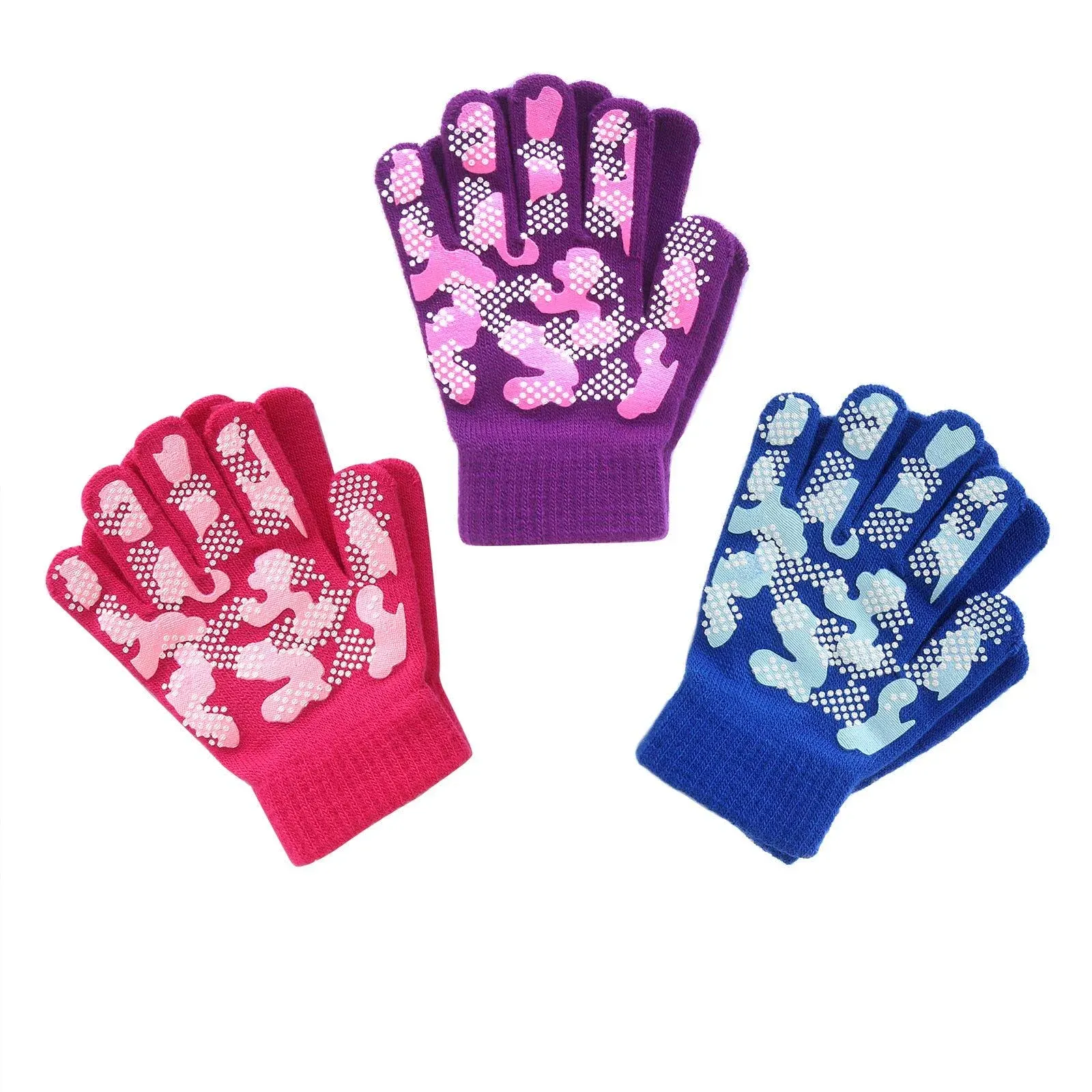 EvridWear Kids Magic Stretch Gripper Winter Warm Gloves 3 Pairs/Pack Assortment   | eBay