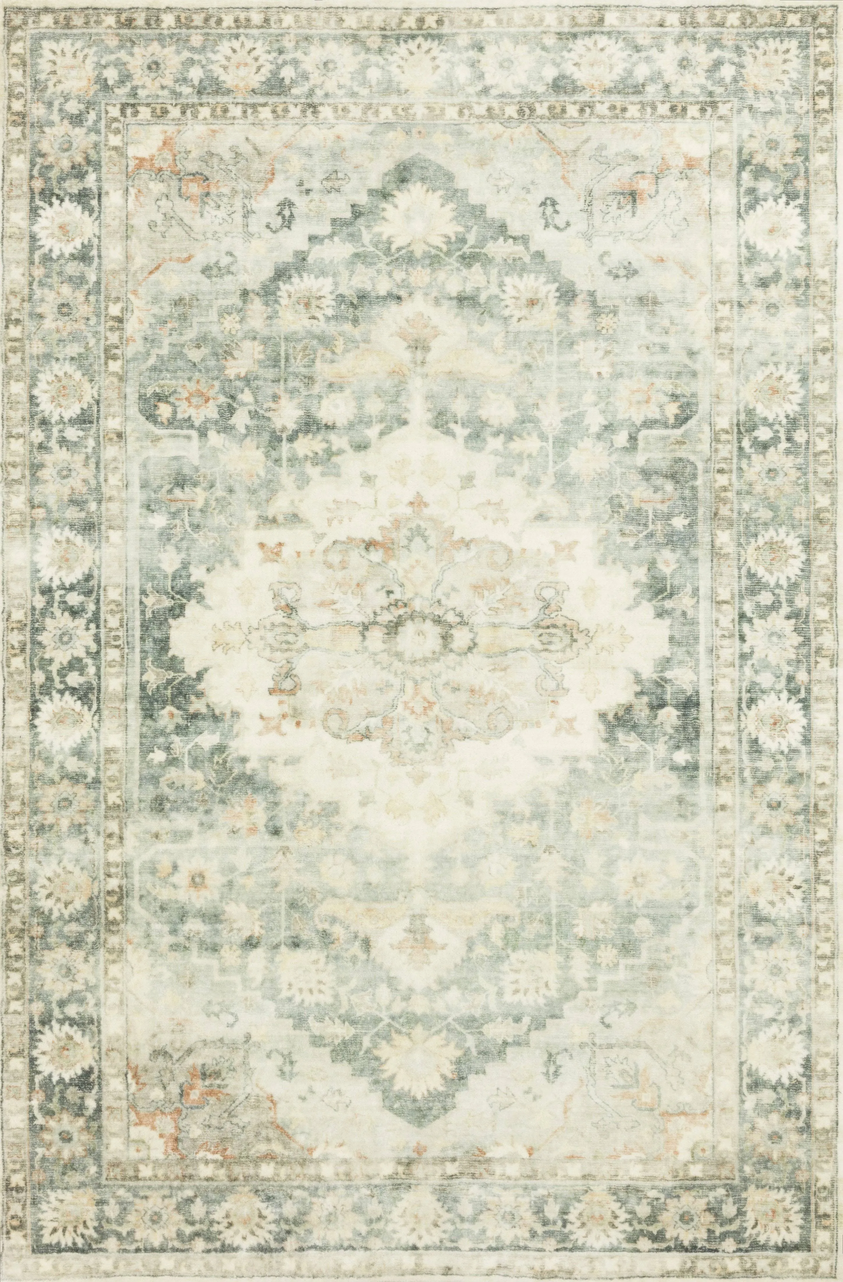 Loloi II Rosette ROS-08 Teal Ivory Rug