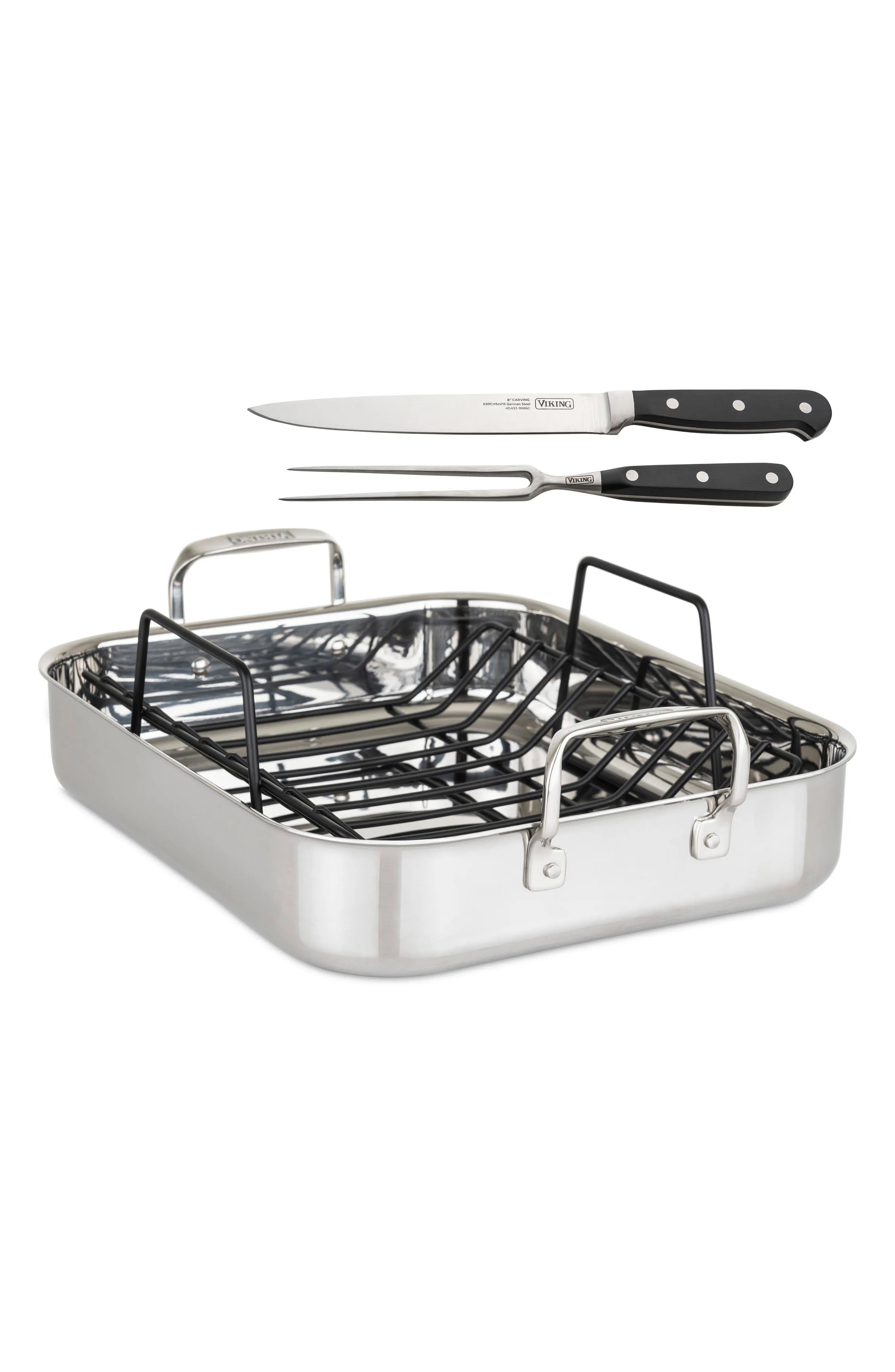 Viking 3-Ply Roasting Pan with Rack & Carving Set