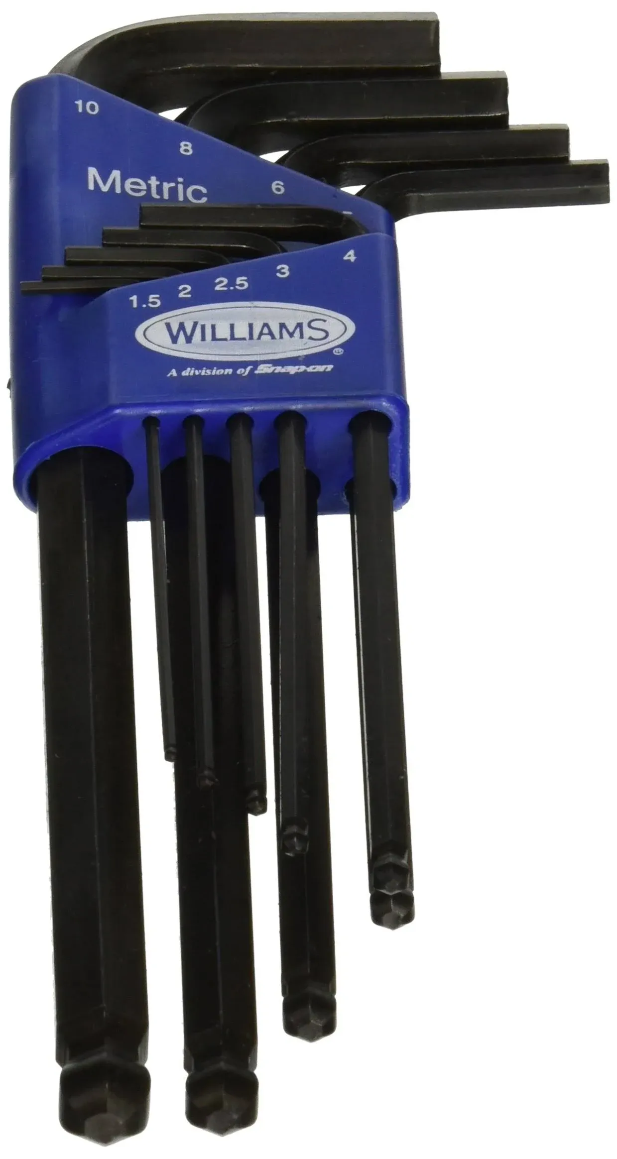 Williams 13609 Metric Ball Hex Key Long, 9 Piece