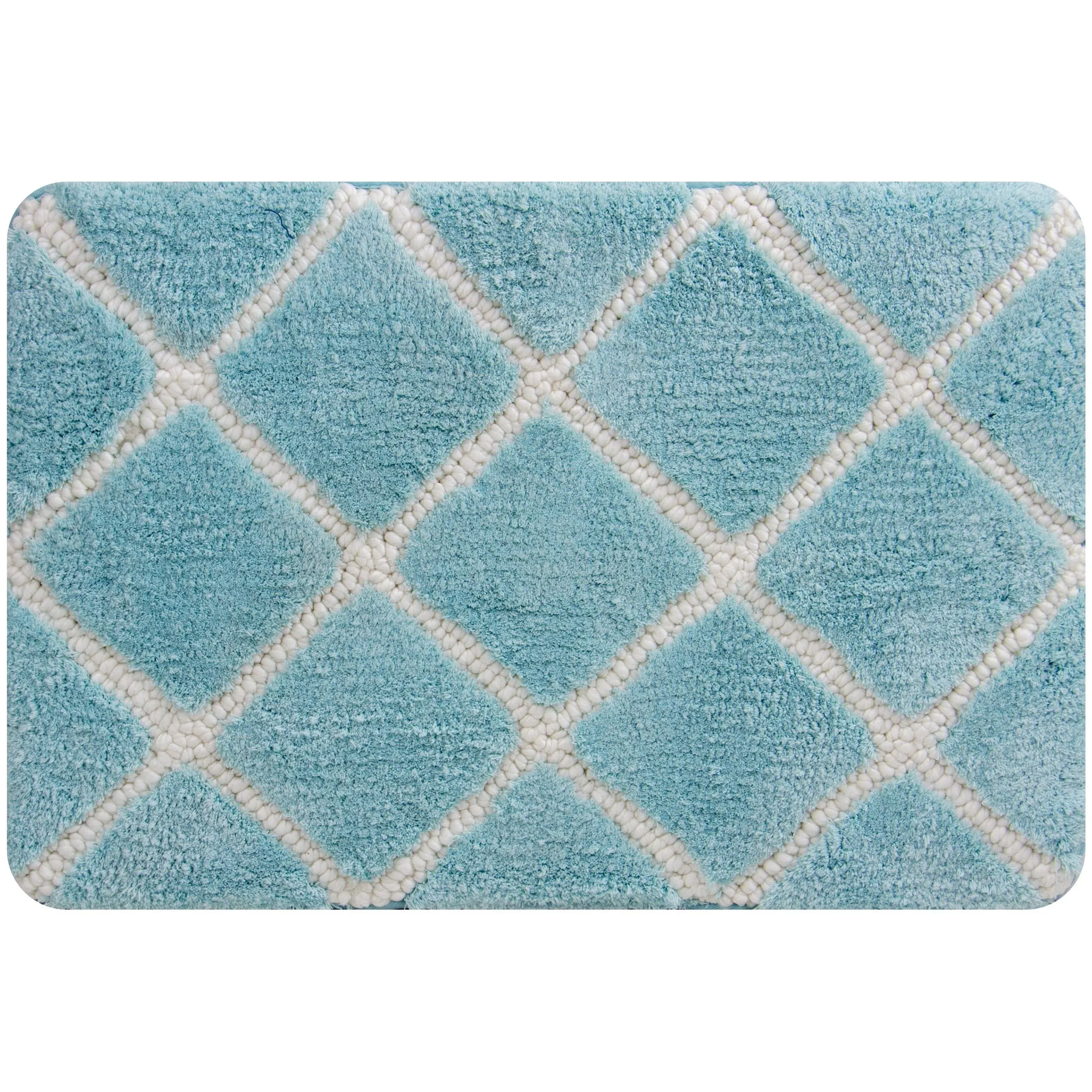 Buymats 86-TRL-5403-01800027 Trellis Soft & Luxurious Egyptian Cotton Bath Mats Aqua