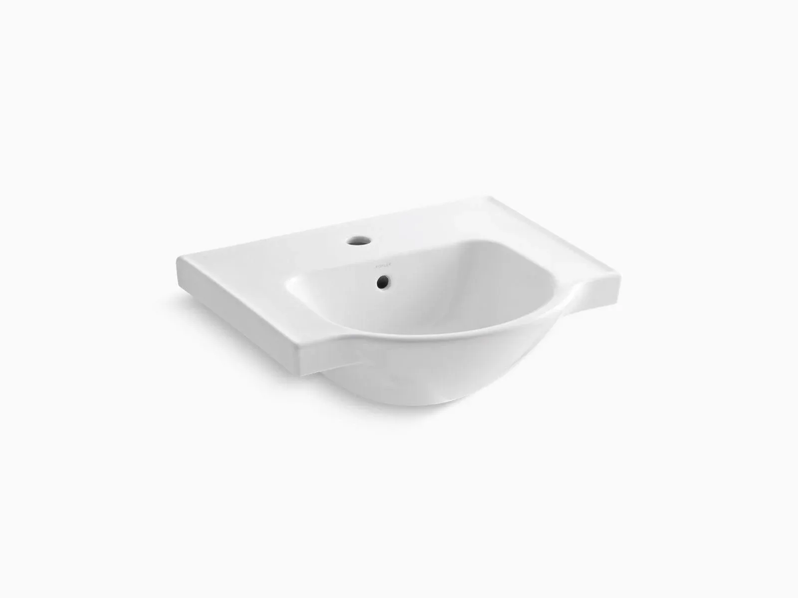 Kohler 5248-1-0 Veer 24" Single-Hole Sink Basin - White