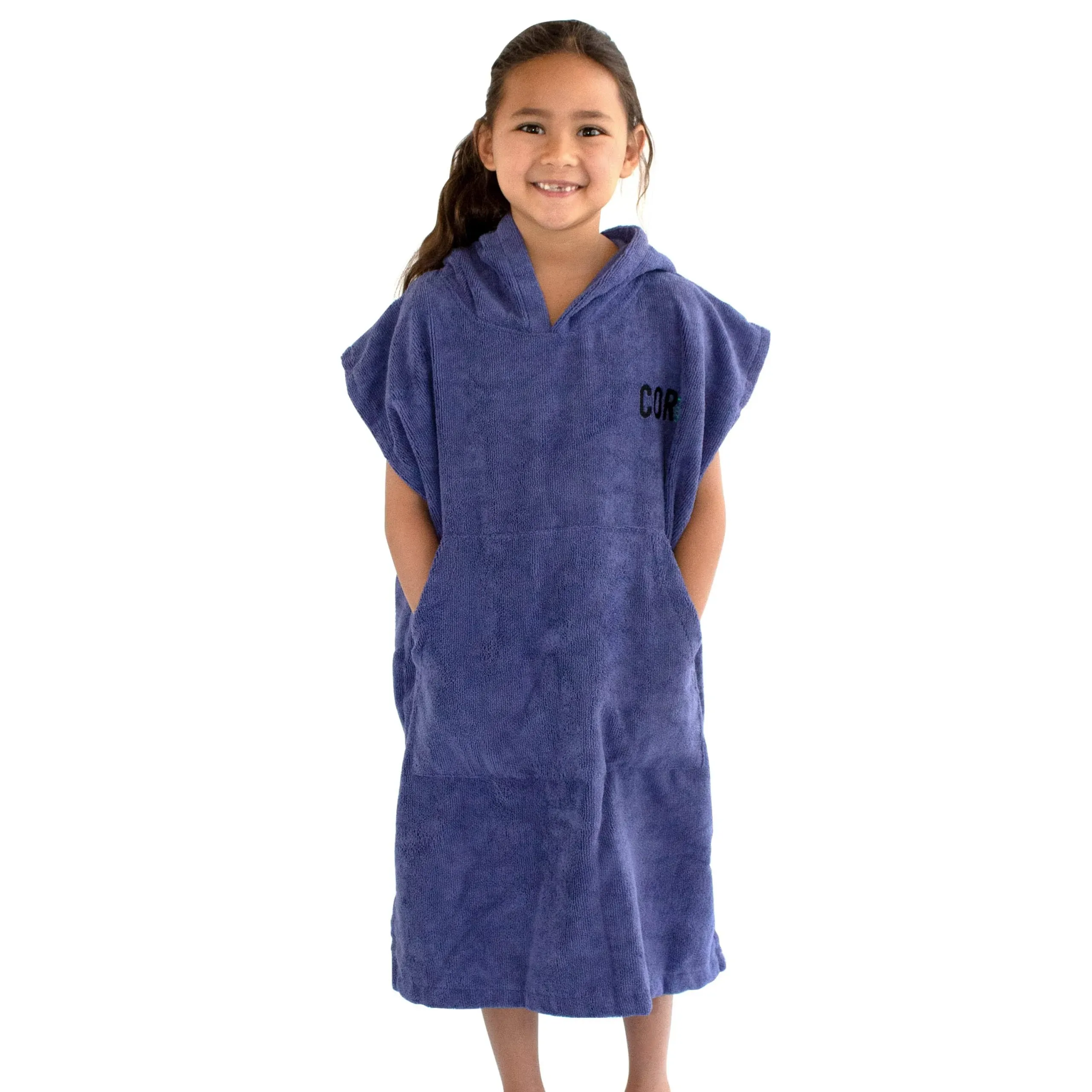 COR Surf Poncho Changing Towel Robe with Hood and Front Pocket for Kids, Doubles Up As Beach Towel and Blanket