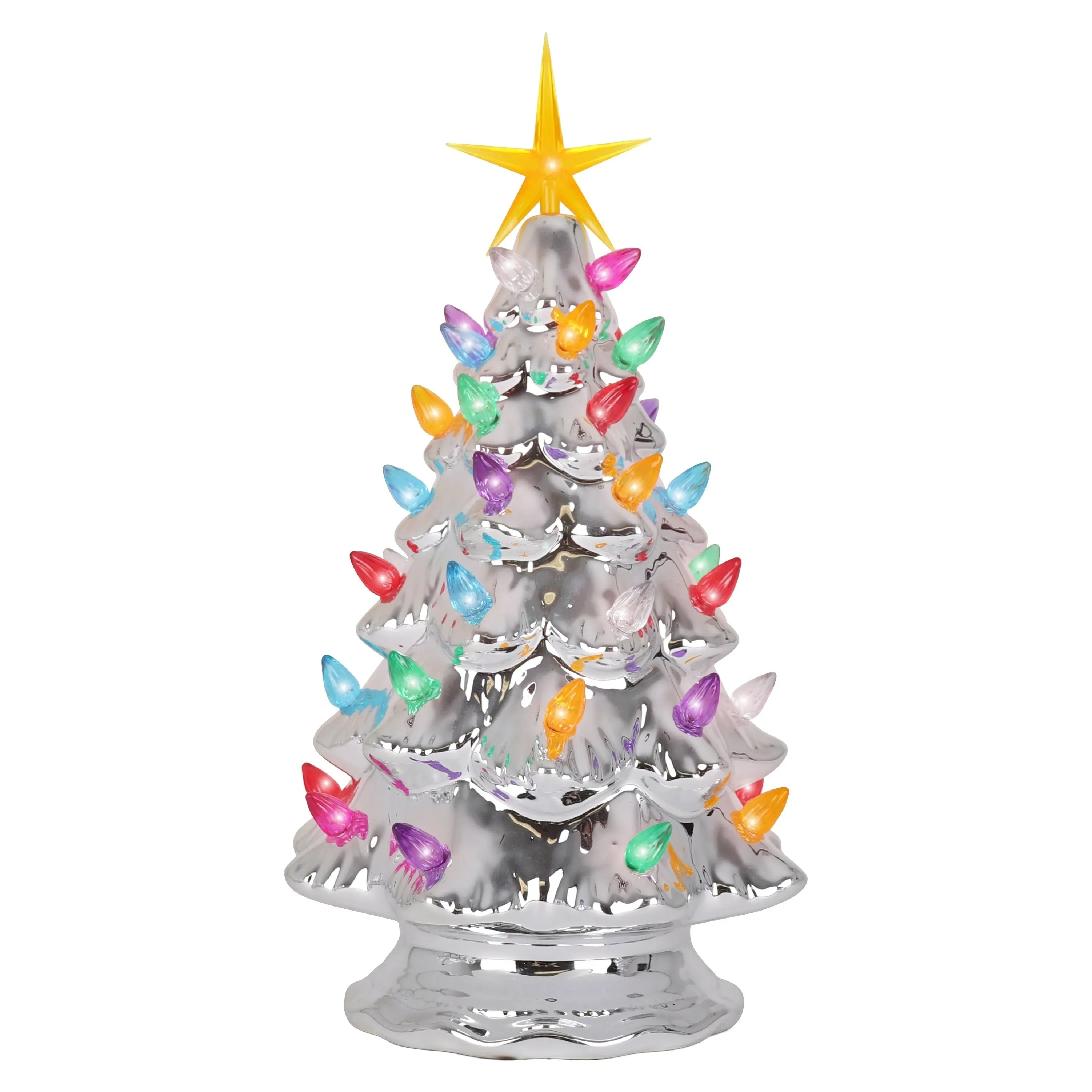 Milltown Merchants Silver Ceramic Christmas Tree