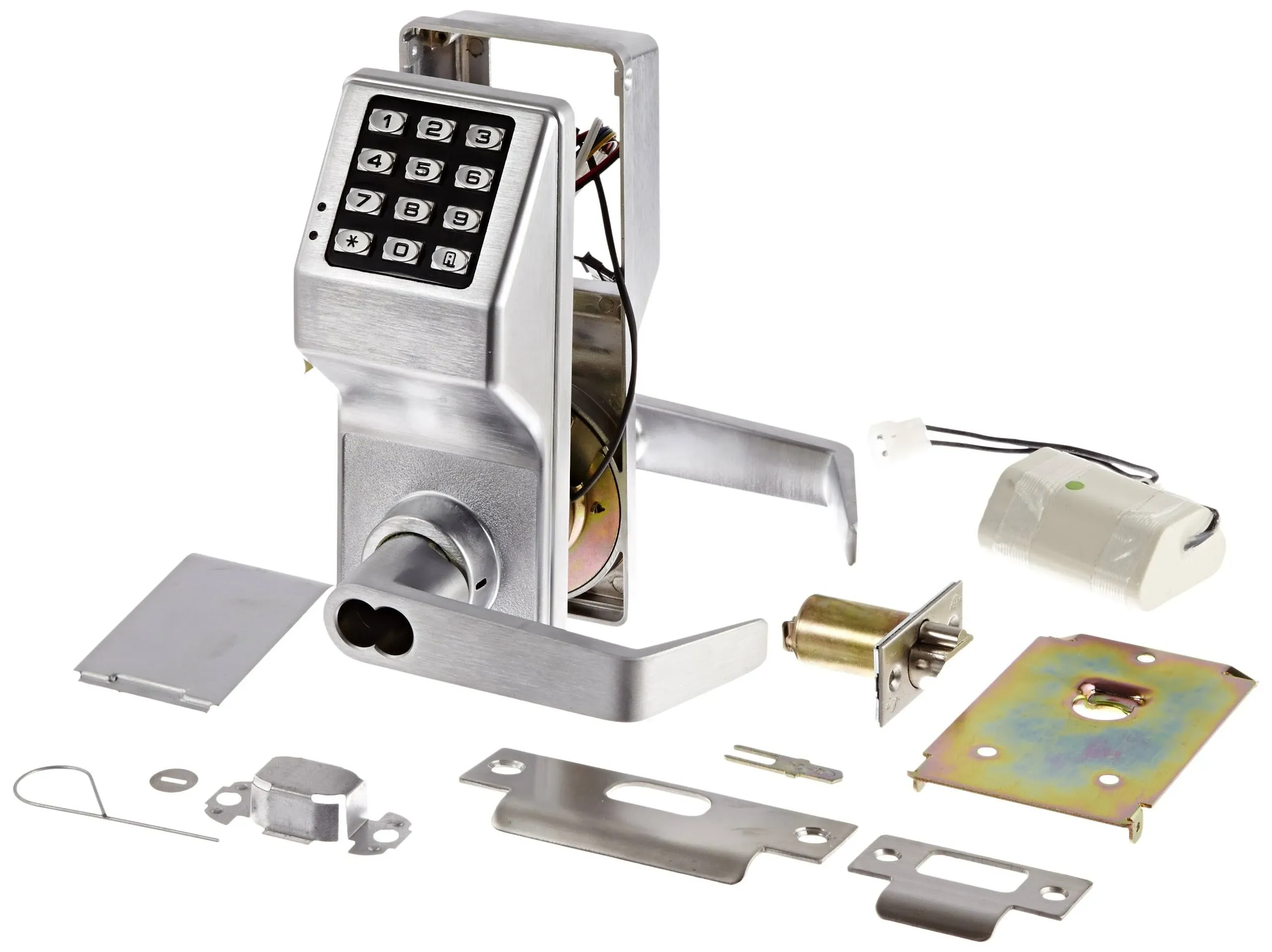 Alarm Lock - DL2700IC-S US26D - Grade 1 Pushbutton Cylindrical Lock, 100 Users,