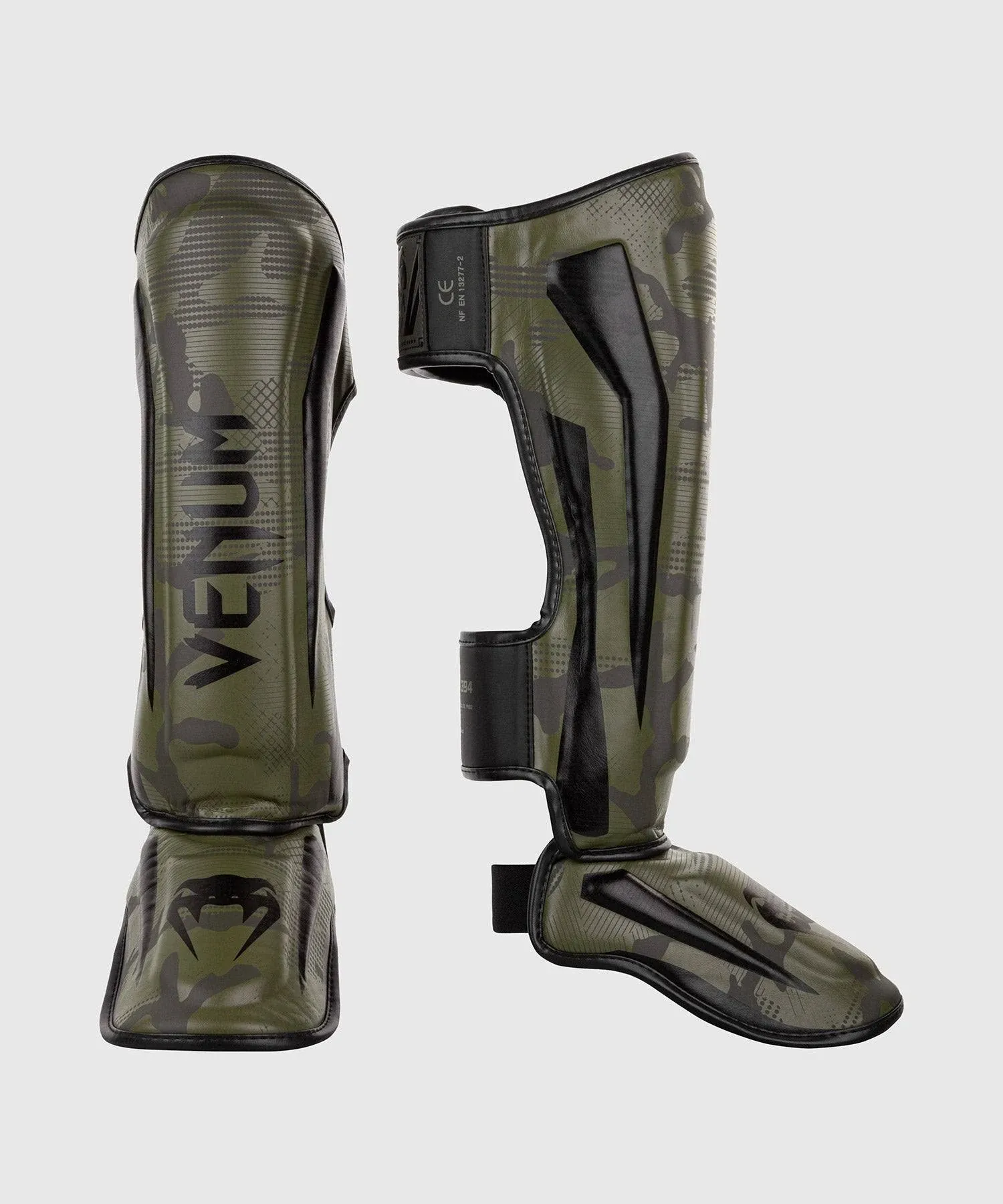 Venum Elite Shin Guards - Khaki Camo - XL