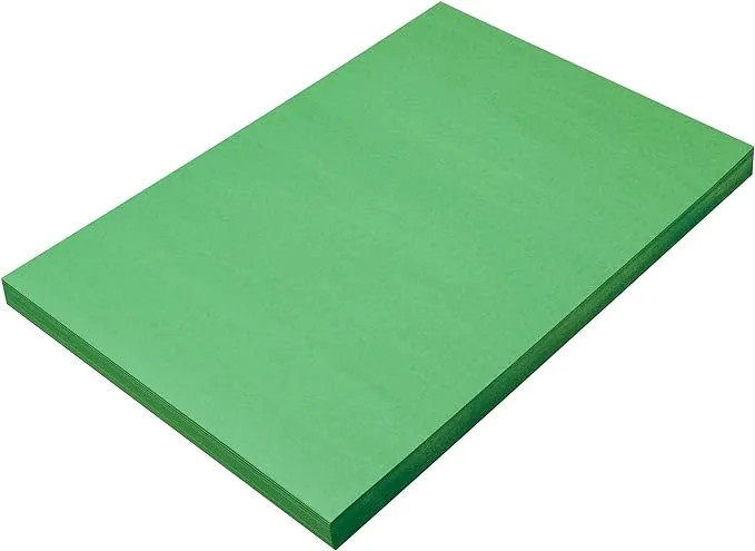 SunWorks Construction Paper, Holiday Green, 12" x 18", 100 Sheets