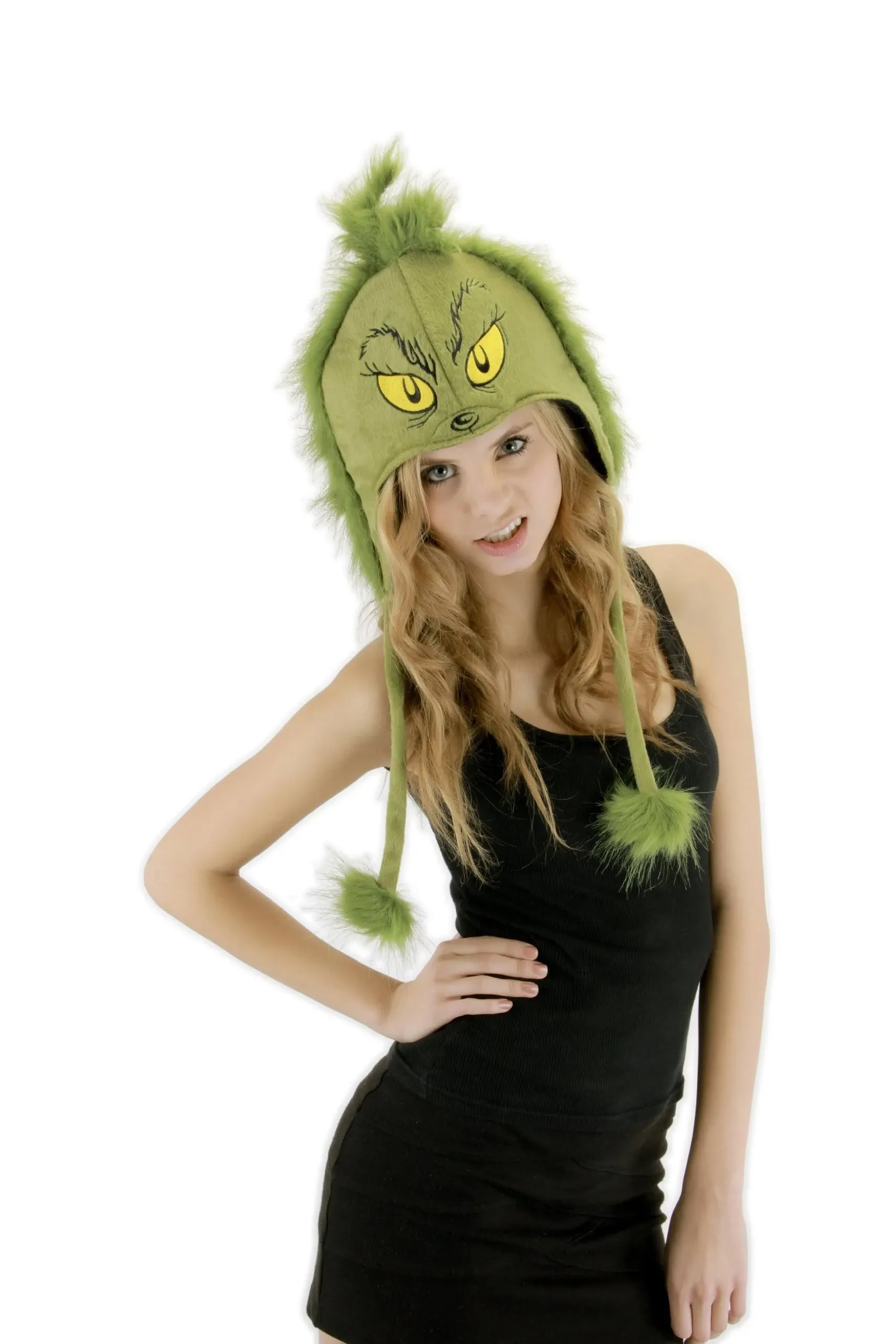 Dr. Seuss The Grinch Plush Costume Hoodie Hat for Adults and Teens