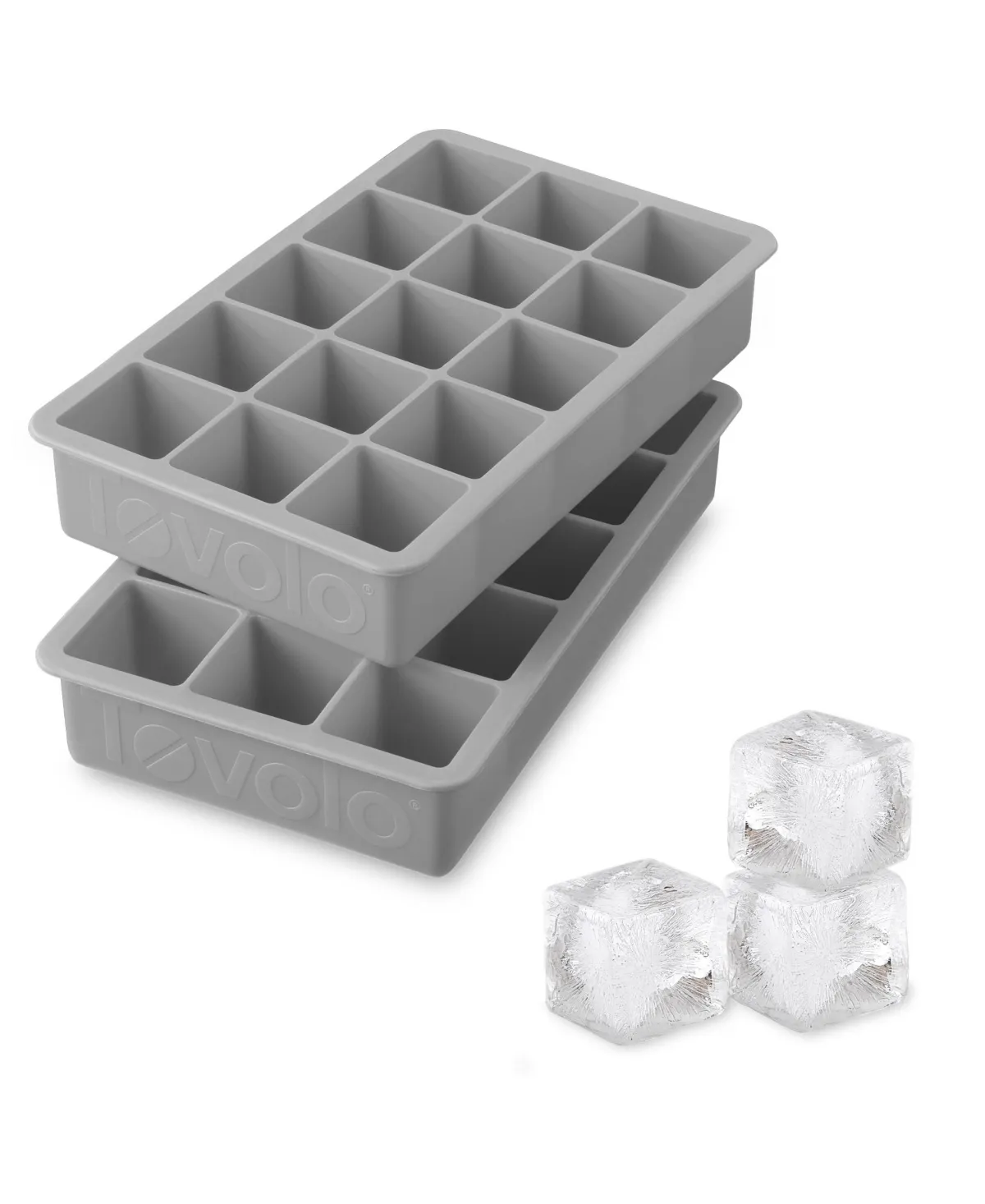 Perfect Cube Silicone Ice Cube Molds, Set of 2
      
          Perfect Cube Silicone Ice Cube Molds, Set of 2