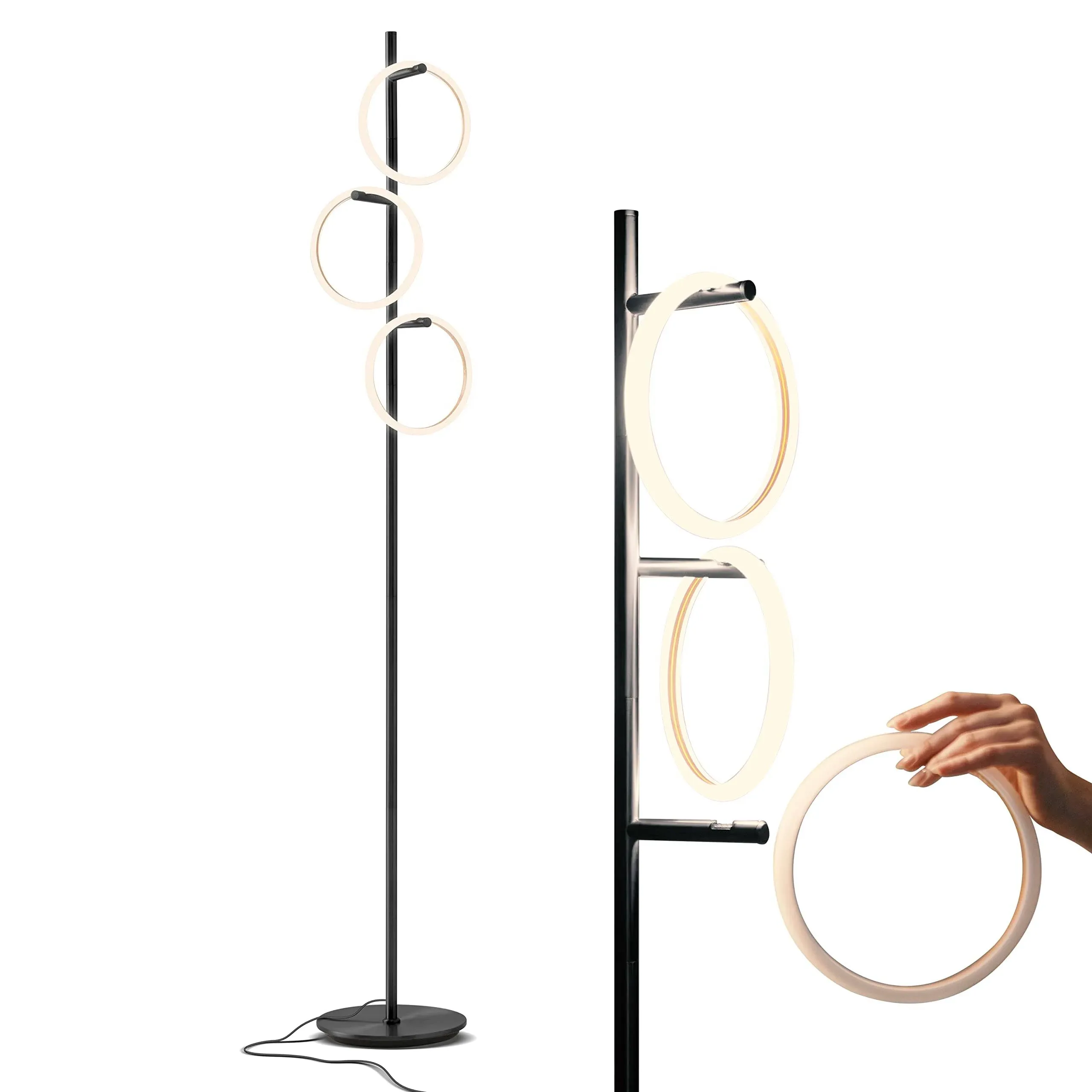 Brightech Saturn LED Floor Lamp - Silver