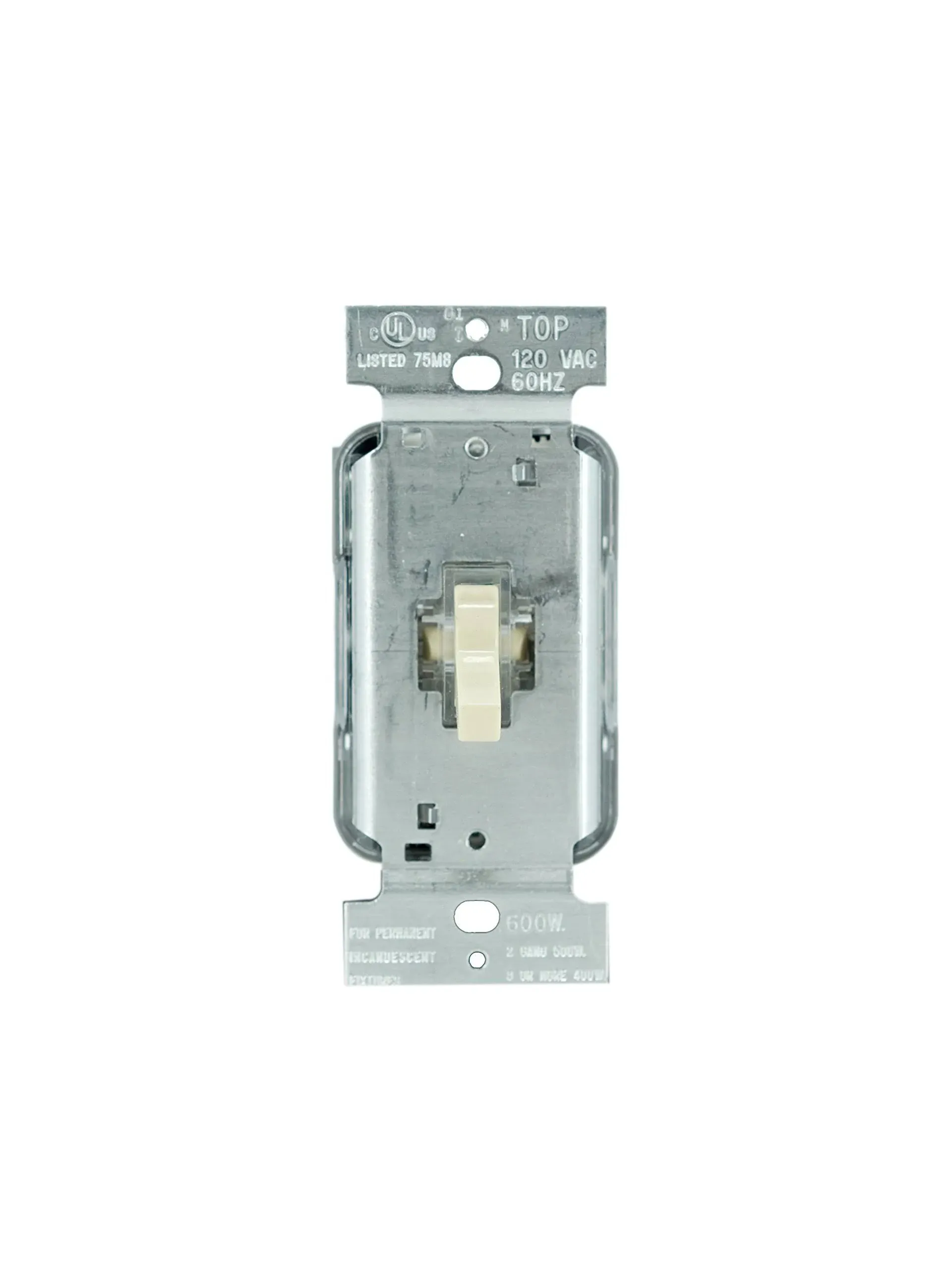 Legrand Pass & Seymour T603LIV Illuminated Toggle Dimmer Switch for Incandescent and Halogen, 600W, 3-Way, Ivory (1 Count)