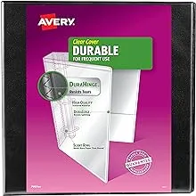 AVE17031 Durable View Binder with Slant Rings, 11 x 8 1/2, 2" Cap, Black