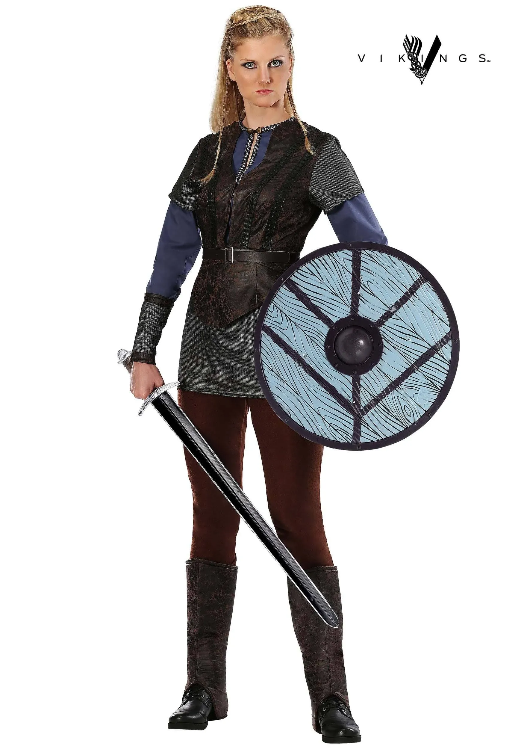 Vikings Lagertha Lothbrok Costume for Women, Adult Norse Warrior Shield Maiden Costume