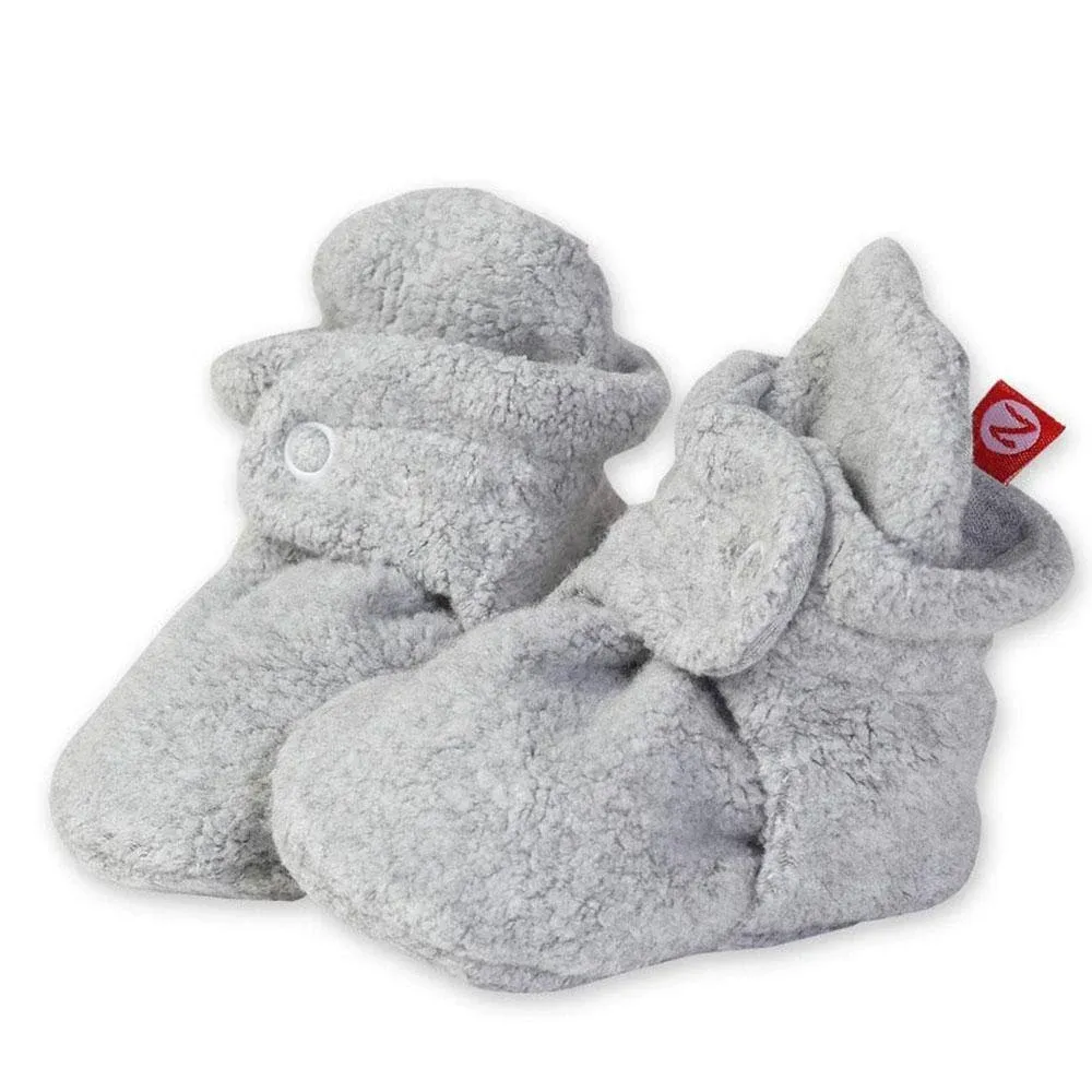 Zutano Cozie Fleece Bootie in Heather Grey