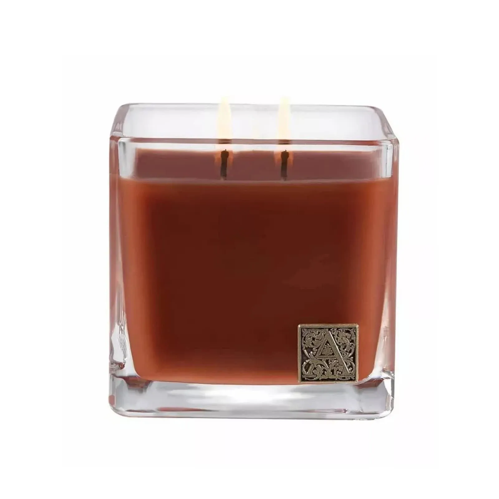 Aromatique Pumpkin Spice Cube Glass Candle - 56 Hour Burn Time, Aromatherapy Long Lasting Modern Essential Oils Scented Luxury Candles Gifts for Home Fragrance Decor, Notes of Maple, Pumpkin, Cinnamon