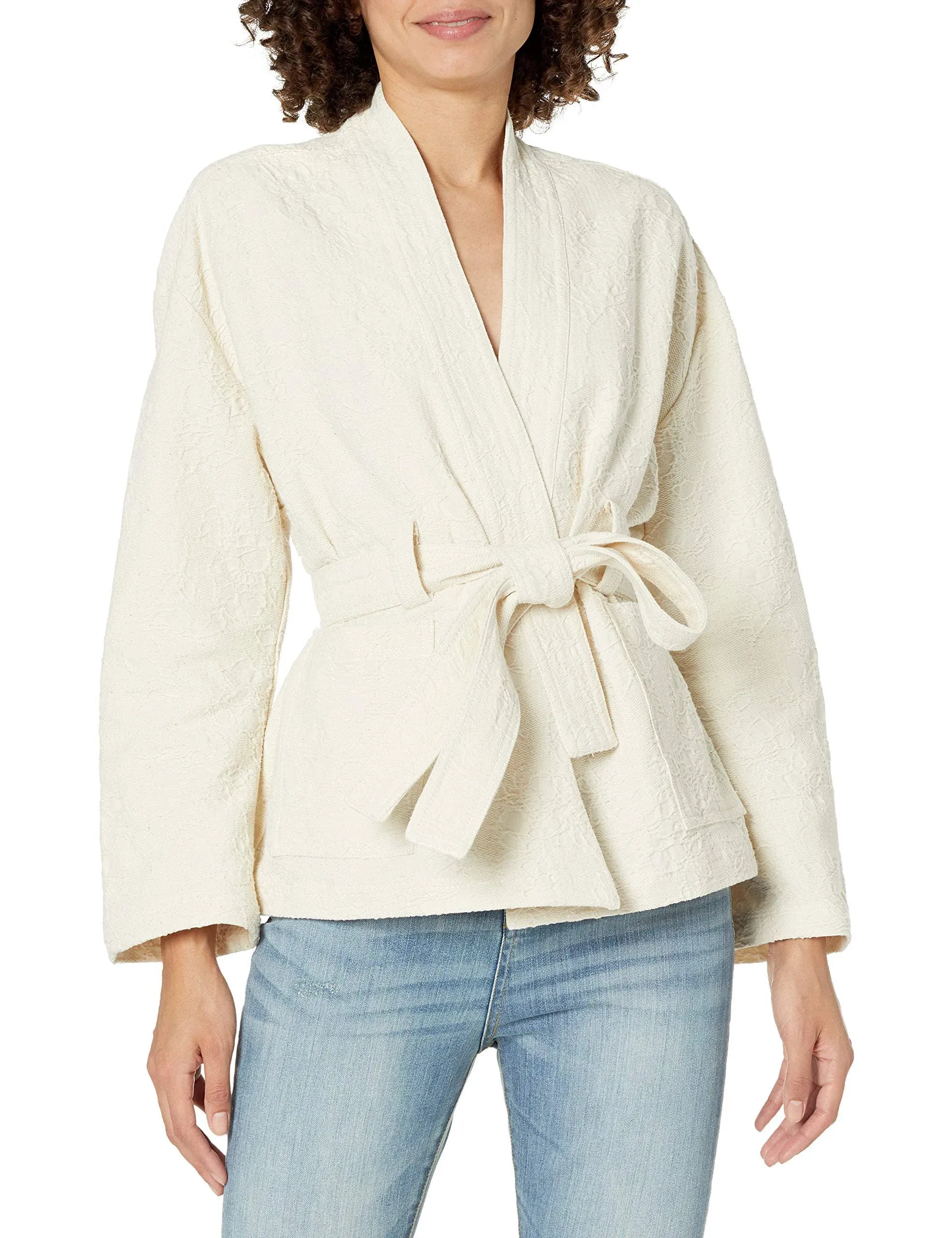 BLANKNYC womens Luxury Clothing Kimono Jacket With Belted Closure, Comfortable