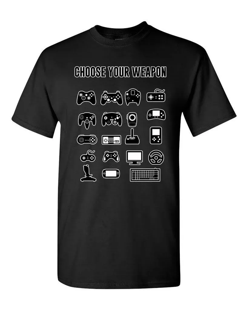 City Shirts New Choose Your Weapon Controller Gamer Nerd Geek Funny DT Adult T ...