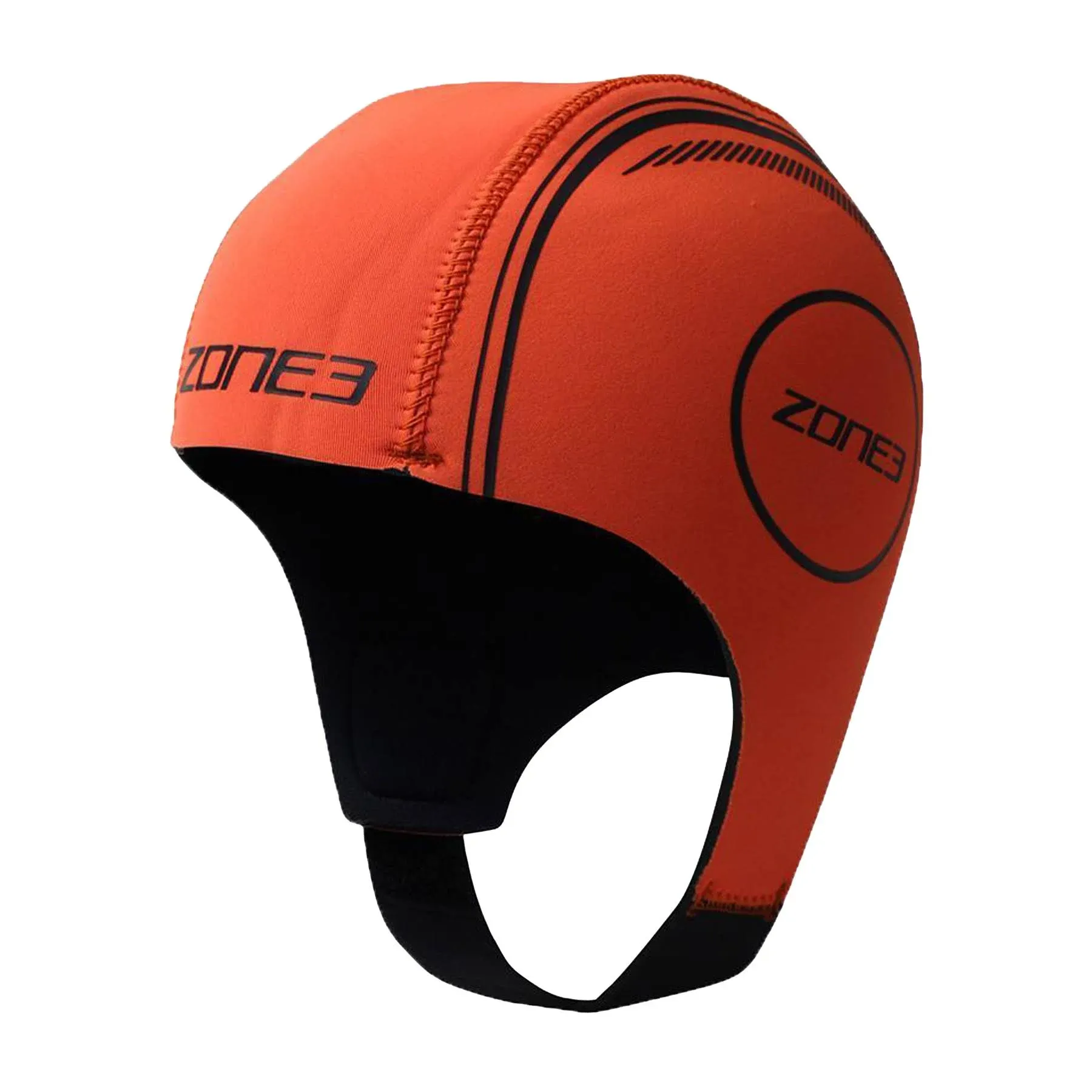 Zone3 Neoprene Swim Cap (Hi-Vis Orange, Large)