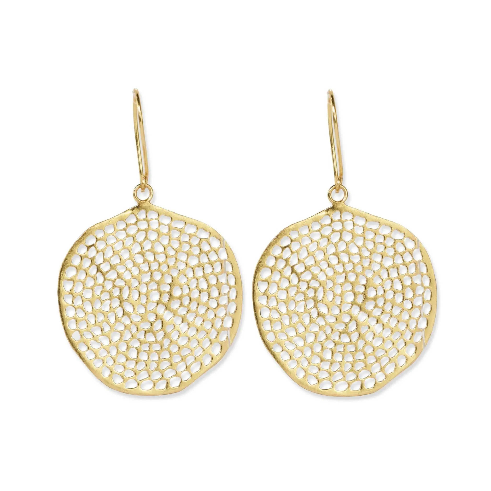 INK+ALLOY Gretchen Large Circle with Holes Earrings Brass Gold