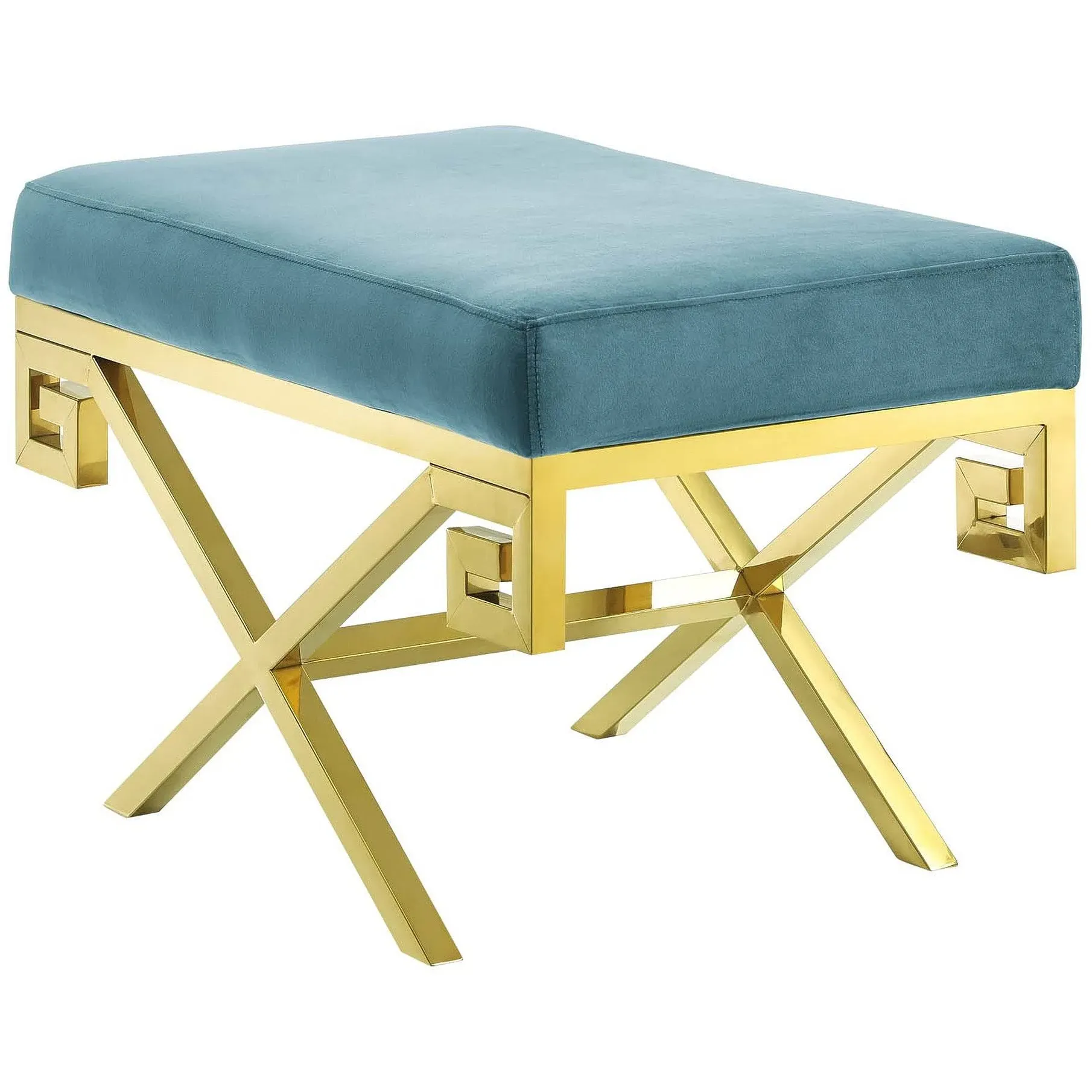 Modway Gold Navy Rove Velvet Bench