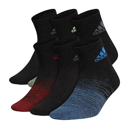 Adidas Youth Cushioned 6-Pack Quarter Socks