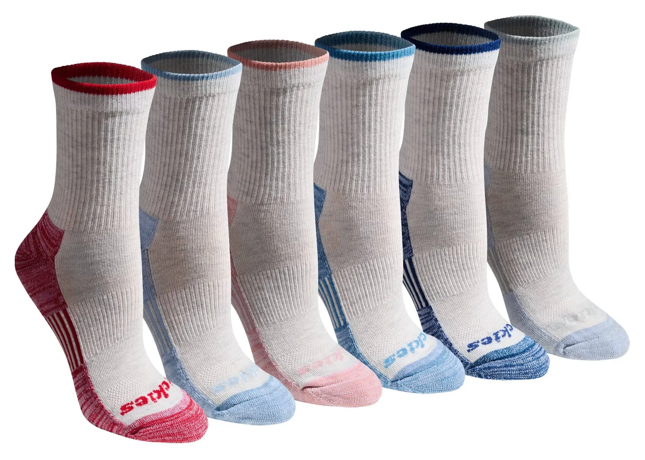 Dickies Women's Dri-Tech Advanced Moisture Wicking Mid-Crew Socks, Available in M-L (6,12 Pairs)