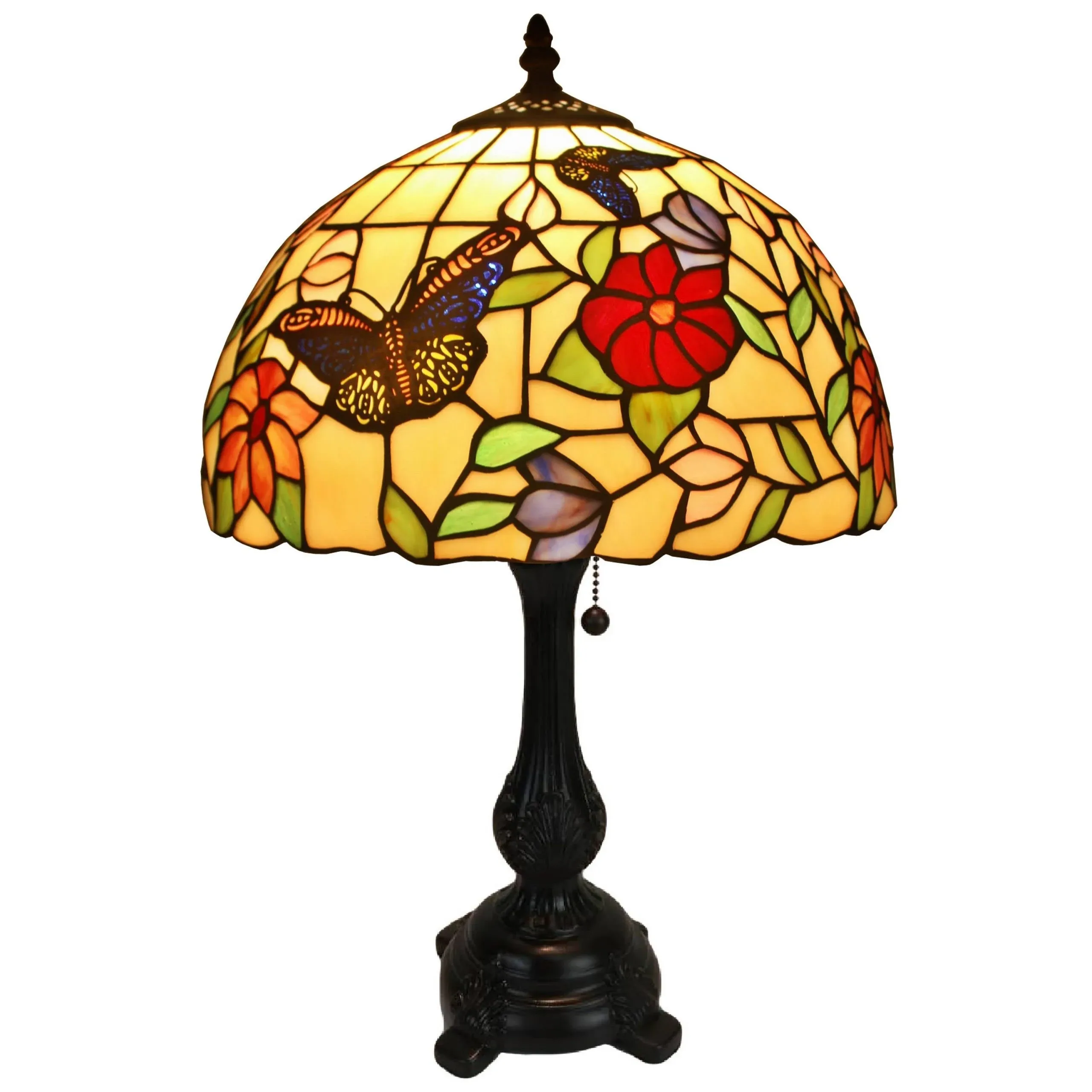 Amora Lighting Tiffany Style Butterflies Table Lamp