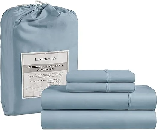 LANE LINEN 100% Cotton King Size Sheets Set 450 Thread Count