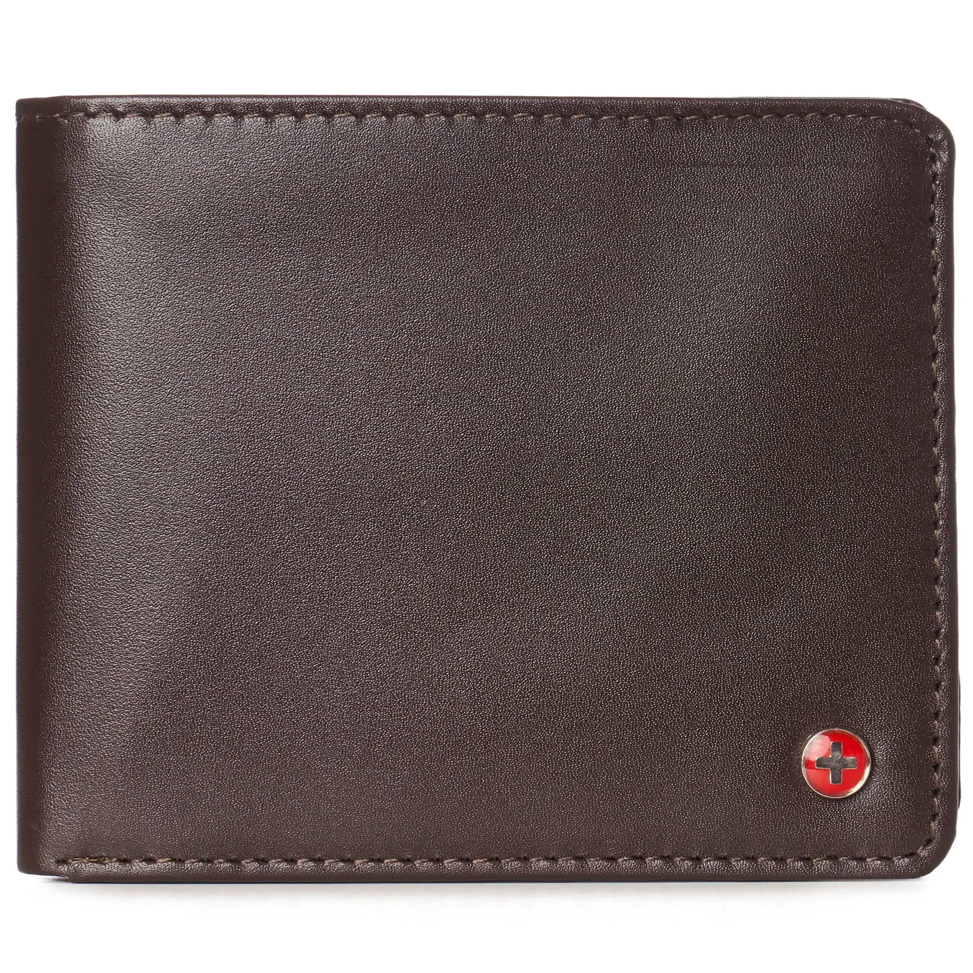 Alpine Swiss RFID Mens Wallet Deluxe Capacity Passcase Bifold Two Bill Sections