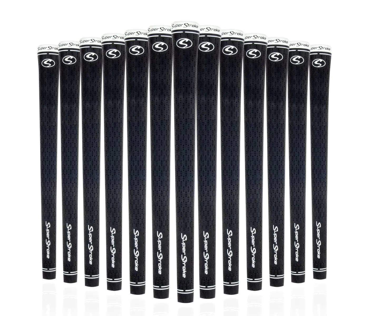 SuperStroke S-Tech Rubber Golf Club Grip, 13 Pack Bundle | Ultimate Feedback and Control | Non-Slip Performance in All Weather Conditions | Swing Faster & Square The Clubface More Naturally, Black