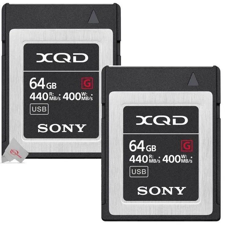 Two Pieces Sony 64GB G Series XQD Memory Card