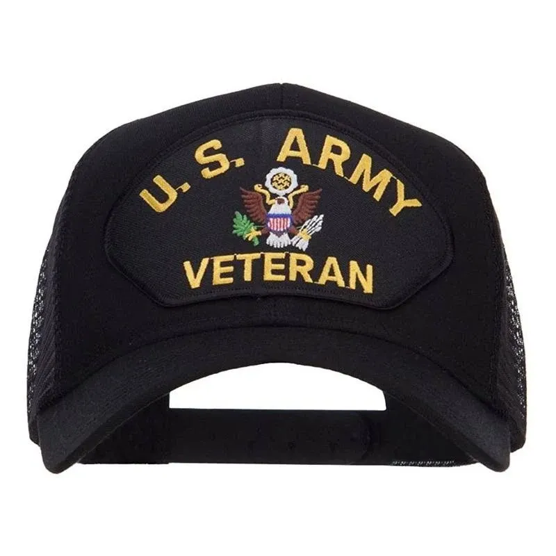 e4Hats.com US Army Veteran Military Patched Mesh Cap