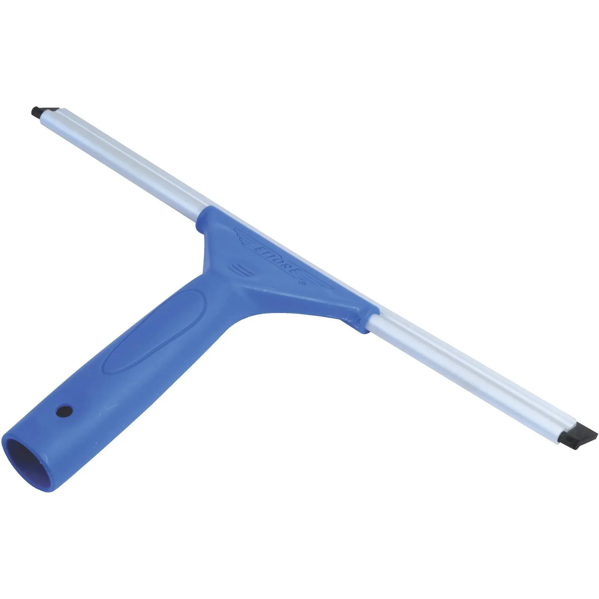 Ettore Blue Single Straight Blade Window Squeegee - 9.8 Inch Rubber Blade for Streak-Free Cleaning, Click-Lock System, Lightweight Design