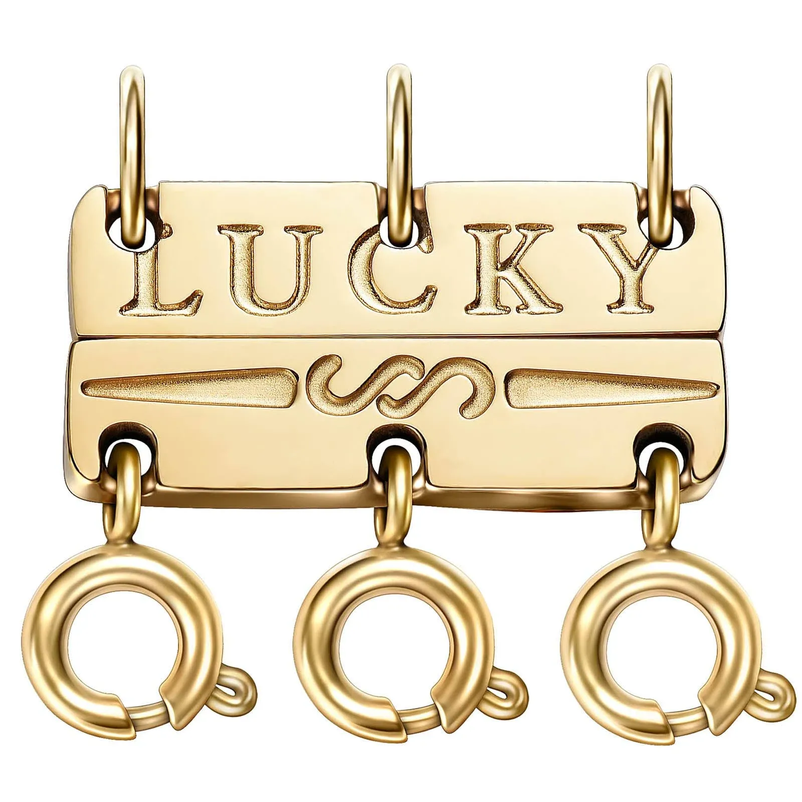 Qulltk Lucky Necklace Layering Clasps 18K Gold and Silver Separator for Stackable Necklaces Chainsmultiple Necklace Clasps and Closure