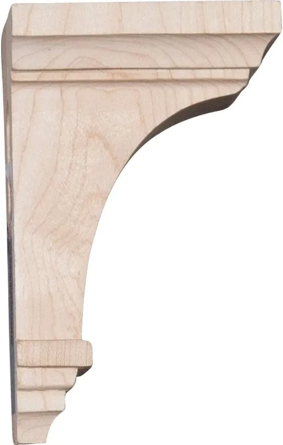 Ekena Millwork CORW03X03X06JERW 3 1/2"W x 3 3/4"D x 6"H Mini Jefferson Wood Corbel, Rubberwood