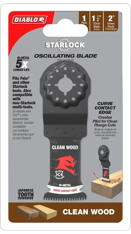 Diablo 1-1/4 in. Starlock Bi-Metal Oscillating Blades for Clean Wood