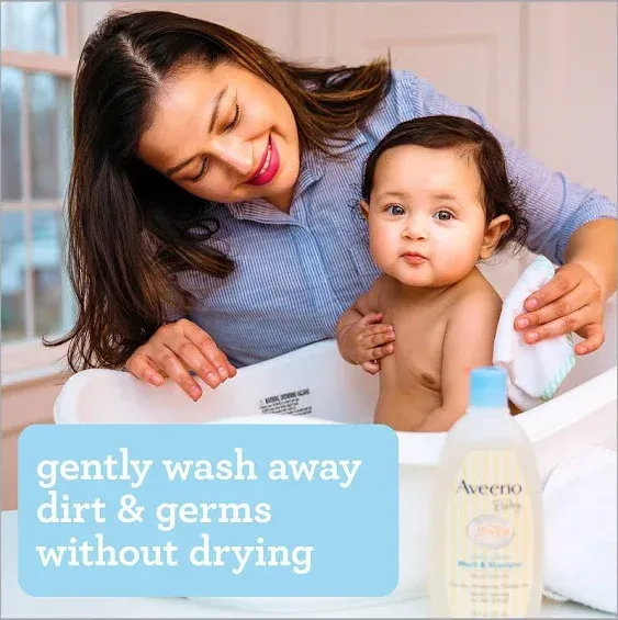 Aveeno Baby Daily Moisture Gentle Body Bath Wash & Shampoo - Lightly Scented - 18 fl oz